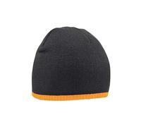Beechfield B44c Two-Tone Pull On Beanie - Black/Fluorescent Orange