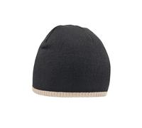Beechfield B44c Two-Tone Pull On Beanie - Black/Stone