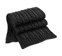 Beechfield B499 Cable Knit Melange Scarf - Black