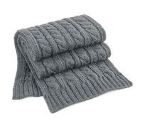 Beechfield B499 Cable Knit Melange Scarf - Light Grey