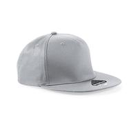 Beechfield B610 5 Panel Snapback Rapper Cap - Light Grey