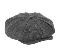 Beechfield Heritage Baker Boy Cap S/m Charcoal Herringbone
