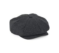 Beechfield B629 Melton Wool Baker Boy Cap Charcoal Marl