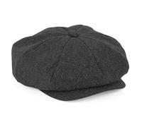 Beechfield B629 Melton Wool Baker Boy Cap Charcoal Marl