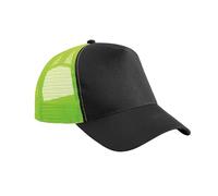 Beechfield B640 Snapback Trucker - Black/Lime Green