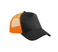 Beechfield B640 Snapback Trucker - Black/Orange