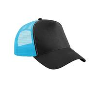 Beechfield B640 Snapback Trucker - Black/Surf Blue