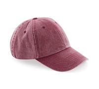 Men's Beechfield Low-Profile Vintage Cap B655 Vintage Red One Size