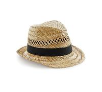 Beechfield B730 Straw Summer Trilby Hat - Natural - L-XL