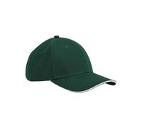 Beechfield B820C EarthAware® Classic Organic Cotton 6 Panel Cap - Sandwich Peak - Bottle Green/White
