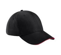 Beechfield Baseball Cap Contrast Peak Brushed Cotton Hat Athleisure 6 Panel