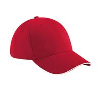 Beechfield Baseball Cap Contrast Peak Brushed Cotton Hat Athleisure 6 Panel