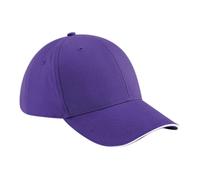 Beechfield Baseball Cap Contrast Peak Brushed Cotton Hat Athleisure 6 Panel