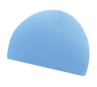 Beechfield Beanie knitted hat in Sky blue