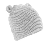 Beechfield Bear Beanie in Light Grey | Size: 1-2 Years Beechfield Light Grey 1-2 Years