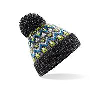 Beechfield- Blizzard Bobble Beanie - Stylish Ribbed Cuff - Liquorice Zing