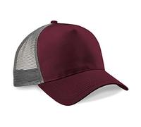 Beechfield Burgundy/Grey Mesh Baseball Cap One Size