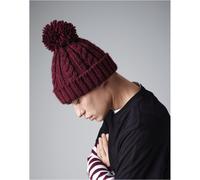 Beechfield Cable Knit Melange Beanie | Unisex | Heavyweight | Pom-Pom | 6 Colours | One Size