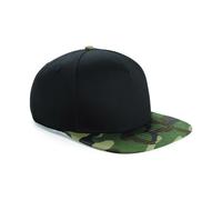 Beechfield Camo snapback B691 - TearAway label for ease of branding, Flat peak