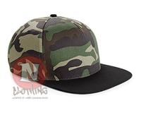 Beechfield camouflage cap snapback army military flat peak urban hip hop style
