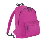 Beechfield Childrens Junior Fashion Backpack Bags / Rucksack / School (Pack Of 2) Fuchsia/ Graphite Grey (One Size)