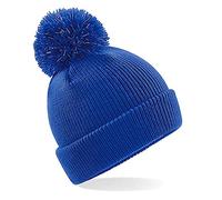 Beechfield Children's Winter Hat Junior Reflective Bobble Beanie - Blue - One Size