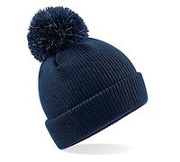 Beechfield Children's Winter Hat Junior Reflective Bobble Beanie - Blue - One Size