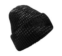 Beechfield Chunky Knitted Patch Beanie – Thermal Winter Hat – Recycled Polyester
