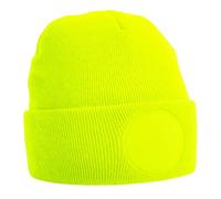 Beechfield Circular Patch Beanie Fluorescent Yellow One Size