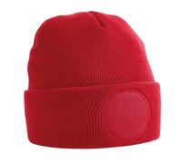 Beechfield - Circular Patch Beanie - Elegant Design - Classic Red