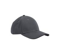 Beechfield Men's Classic 6 Panel Cotton Sandwich Peak Cap in Grey Beechfield Grey One Size