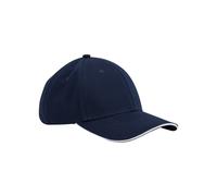 Beechfield Men's Classic 6 Panel Cotton Sandwich Peak Cap in Mid Navy Beechfield Mid Navy One Size