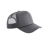 Beechfield Classic Foam Trucker - Graphite Grey, Stylish Cap with 100% Recycled Polyester Foam Front, Mesh Back Panels, Curved Peak, Mid Profile 5-Panel Design, Retro Snapback, Made for Decoration