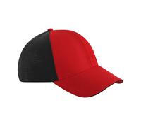 Beechfield Men's Club Colour Block Baseball Cap in Red Beechfield Red One Size
