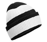 Beechfield - Colour Block Beanie Beanie - Beanie Hat Men, Beanie Hats for Women, Winter Hat, Thermal Hat - Contains Recycled Polyester Black White