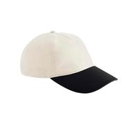 Beechfield Contrast Peak Leisure Cap - Mens Cap Made for Personalisation, Black Peak for a Bold Twist, Unstructured Crown, 5 Panel Design, Adjustable Strap - Men's Hats & Caps for Everyday Wear