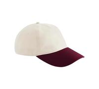 Beechfield Contrast Peak Leisure Cap - Mens Cap Made for Personalisation, Burgundy Peak for a Bold Twist, Unstructured Crown, 5 Panel Design, Adjustable Strap - Men's Hats & Caps for Everyday Wear
