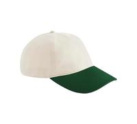 Beechfield Contrast Peak Leisure Cap - Mens Cap Made for Personalisation, Forest Green Peak for a Bold Twist, Unstructured Crown, 5 Panel Design, Adjustable Strap - Mens Hats & Caps for Everyday Wear