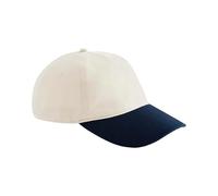 Beechfield Contrast Peak Leisure Cap - Mens Cap Made for Personalisation, French Navy Peak for a Bold Twist, Unstructured Crown, 5 Panel Design, Adjustable Strap - Men's Hats & Caps for Everyday Wear
