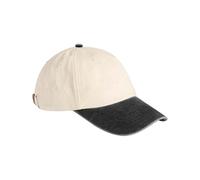 Beechfield Contrast Peak Low Profile Vintage Cap - Natural/Vintage Black, Unisex Cap with Soft Unstructured Crown, Ventilation Eyelets, Adjustable Brass Buckle Strap, Made for Personalisation