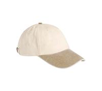 Beechfield Contrast Peak Low Profile Vintage Cap - Natural/Vintage Desert Sand, Unisex Cap with Soft Unstructured Crown, Ventilation Eyelets, Adjustable Brass Buckle Strap, Made for Personalisation