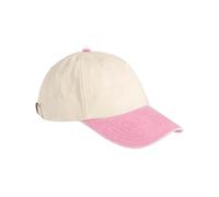 Beechfield Contrast Peak Low Profile Vintage Cap - Natural/Vintage Dusty Pink, Unisex Cap with Soft Unstructured Crown, Ventilation Eyelets, Adjustable Brass Buckle Strap, Made for Personalisation