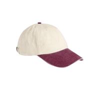 Beechfield Contrast Peak Low Profile Vintage Cap - Natural/Vintage Red