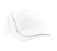 Beechfield Coolmax Flow Mesh Sports Baseball Cap Hat / One Size White RW225