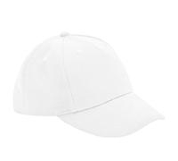 Beechfield Cotton 5 Panel Baseball Cap in White Beechfield White One Size