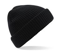 Beechfield Classic Waffle Knit Beanie One Size Black