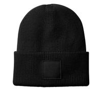 Beechfield Beanie Hat – Deep Cuffed Tonal Patch, Double-Layer Knit, Recycled Polyester – Black
