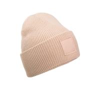 Beechfield - Deep Cuffed Tonal Patch Beanie Beanie with Double Layer Knit - Beanie Hat Men, Beanie Hats for Women, Winter Hat, Thermal Hat - Contains Recycled Polyester Peach