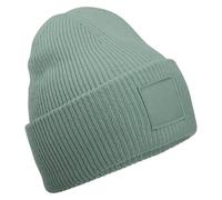 Beechfield - Deep Cuffed Tonal Patch Beanie Beanie with Double Layer Knit - Beanie Hat Men, Beanie Hats for Women, Winter Hat, Thermal Hat - Contains Recycled Polyester Dusty Green