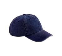 Beechfield Denim Cap in Indigo - Vintage 6 Panel Dad Cap for Men, Low Profile Design with Unstructured Crown, Pre-Curved Peak, Metal Tri-Glide Closure - Premium Vintage Caps Collection